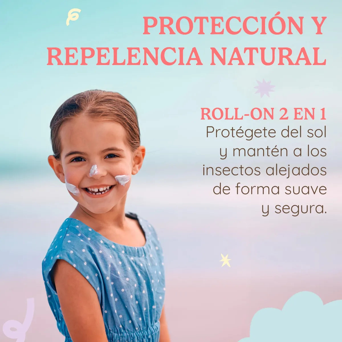 Tiny Duo Protector Solar Mineral con Repelente Natural Citronella 2 en 1 Roll On FPS 50 para Bebés y Niños 100 ml
